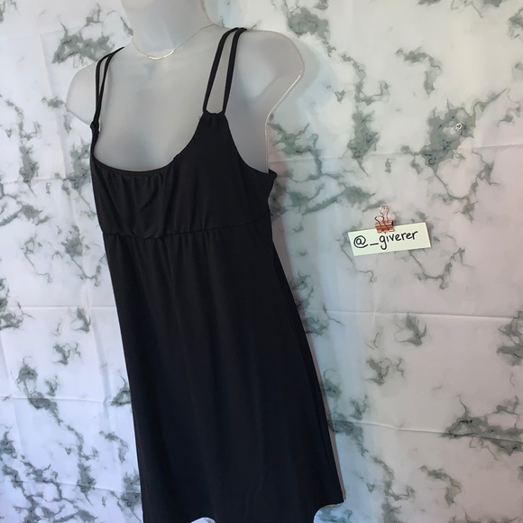 M Black Double Strap Simple Dress / Beach Cover - Picture 3 of 13